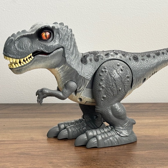 ZURU Gray Robo Alive T-REX Dinosaur Robotic Pet Sounds Walking & Opens Mouth - Picture 1 of 10